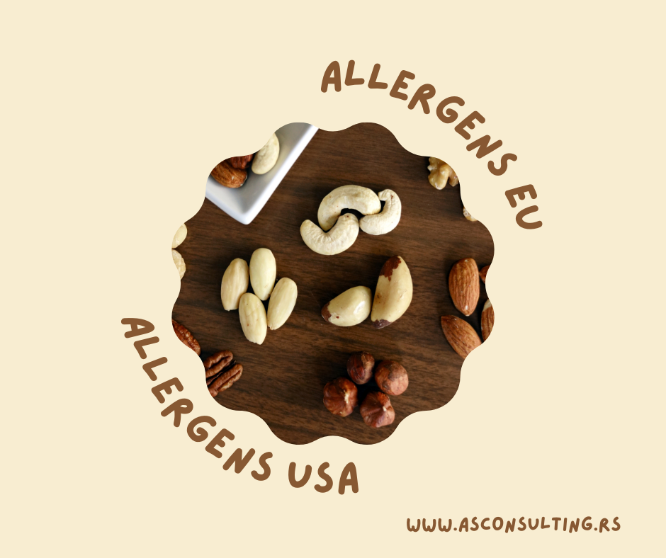 <strong>ALERGENI – RAZLIKE U ZAKONSKOJ REGULATIVI EU/USA</strong>