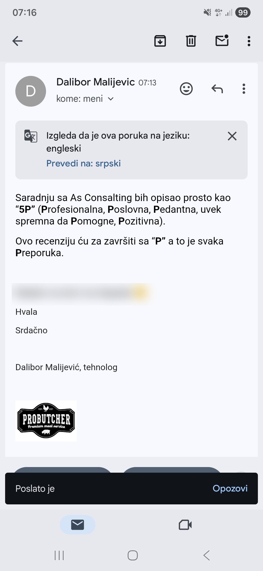 Originalna preporuka - Probutcher